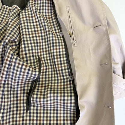 Aquascutum LONDON ステンカラーコート ベージュ【クリーニング発送】
