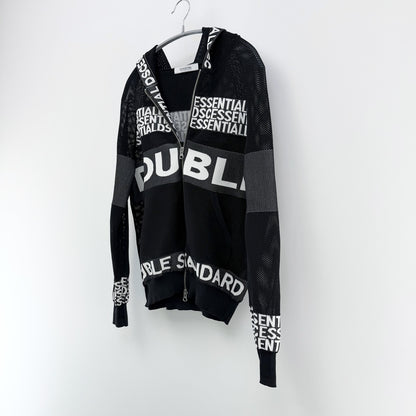 【美品】DOUBLE STANDARD CLOTHING パーカー ブラック Fサイズ【クリーニング発送】