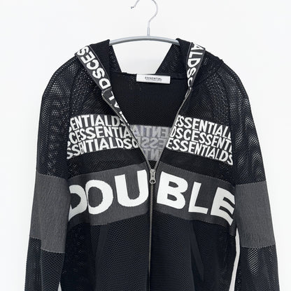 【美品】DOUBLE STANDARD CLOTHING パーカー ブラック Fサイズ【クリーニング発送】