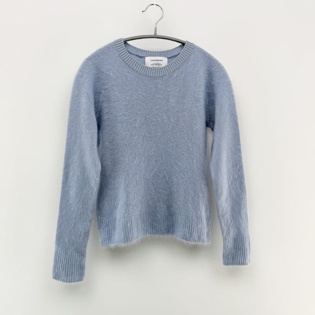 【美品】green label relaxing カシミヤ100%ニット ブルー【クリーニング発送】