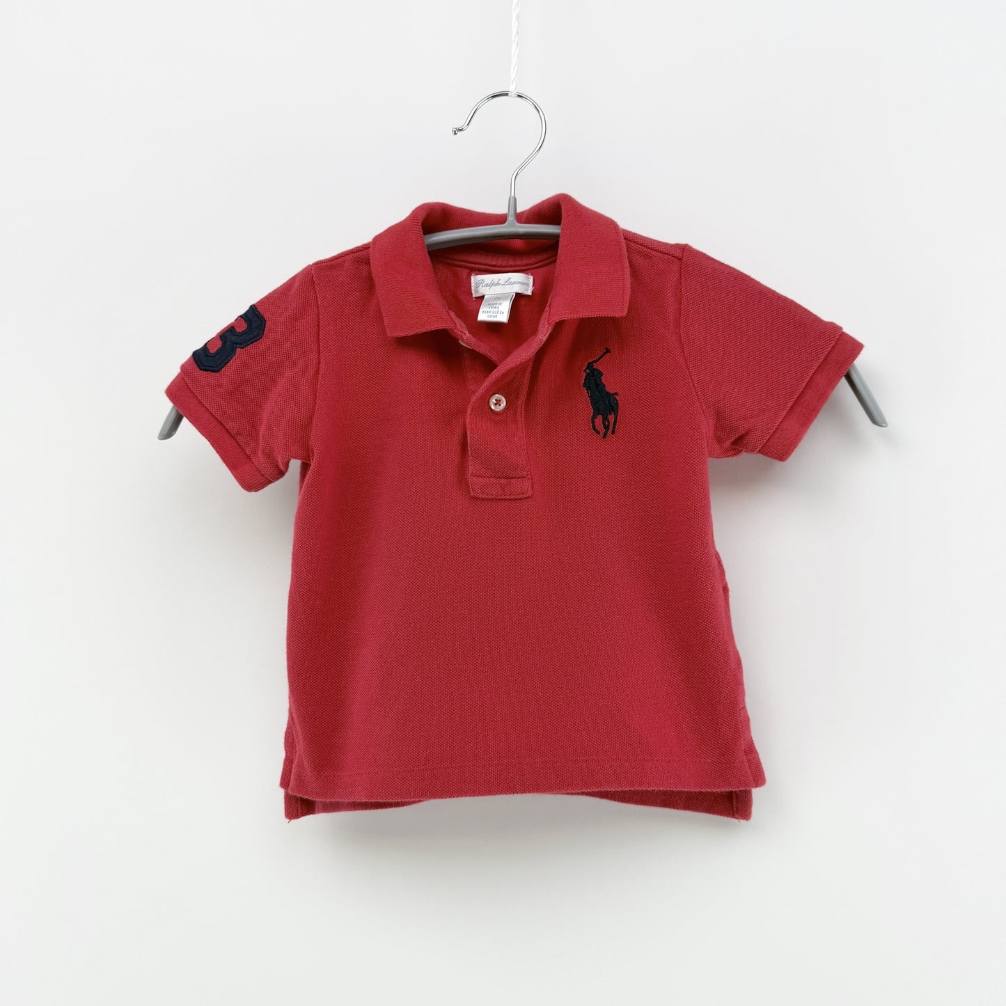 【美品】POLO RALPH LAUREN 半袖ポロシャツ レッド 12Mサイズ【クリーニング発送】