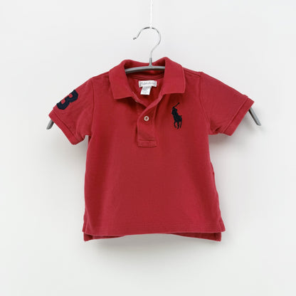 【美品】POLO RALPH LAUREN 半袖ポロシャツ レッド 12Mサイズ【クリーニング発送】