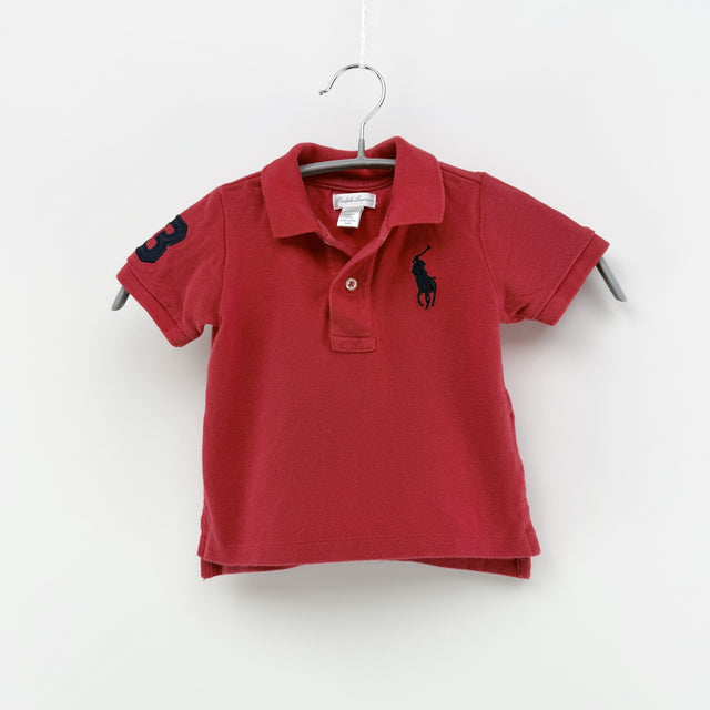 【美品】POLO RALPH LAUREN 半袖ポロシャツ レッド 12Mサイズ【クリーニング発送】