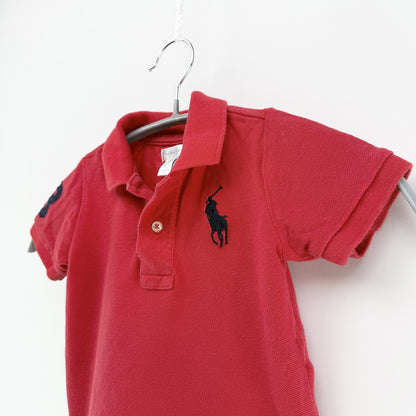 【美品】POLO RALPH LAUREN 半袖ポロシャツ レッド 12Mサイズ【クリーニング発送】