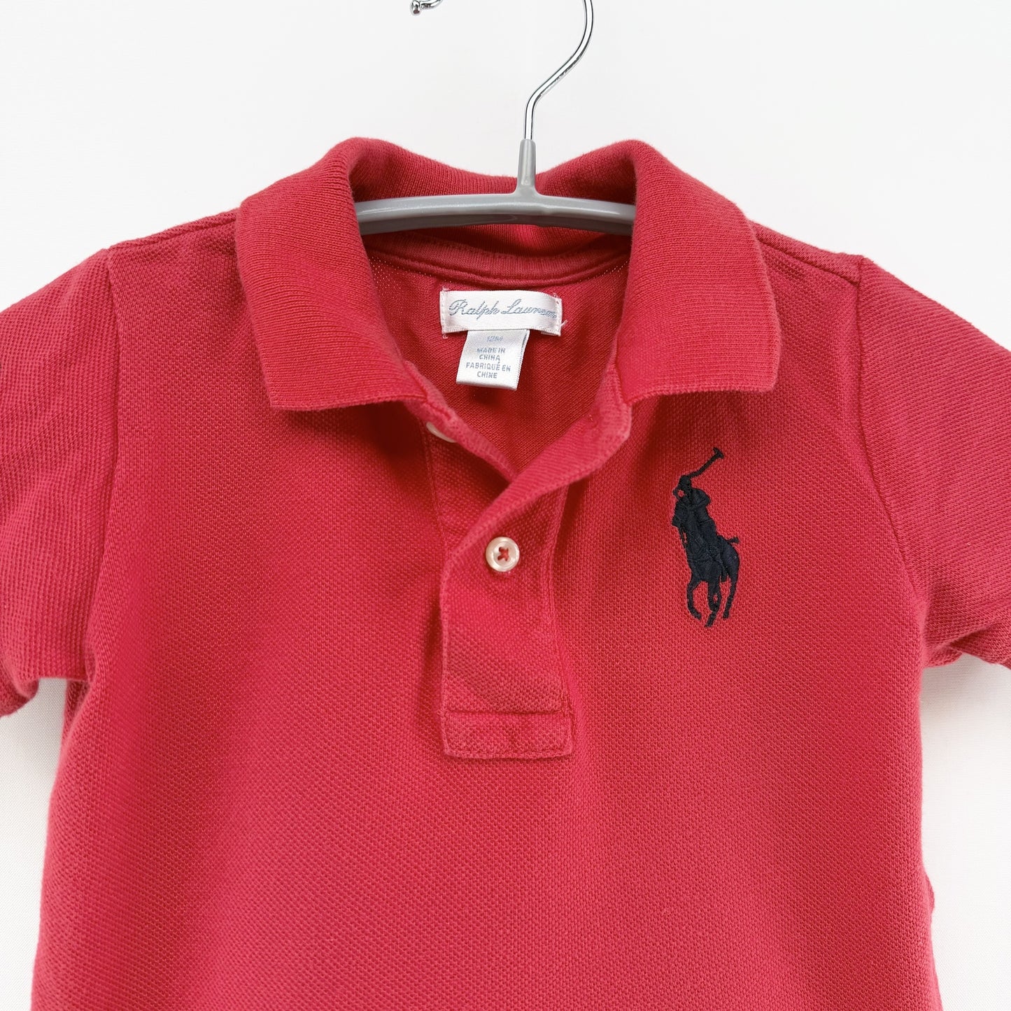【美品】POLO RALPH LAUREN 半袖ポロシャツ レッド 12Mサイズ【クリーニング発送】