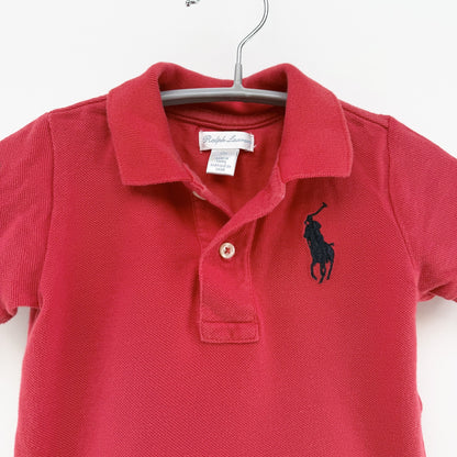 【美品】POLO RALPH LAUREN 半袖ポロシャツ レッド 12Mサイズ【クリーニング発送】