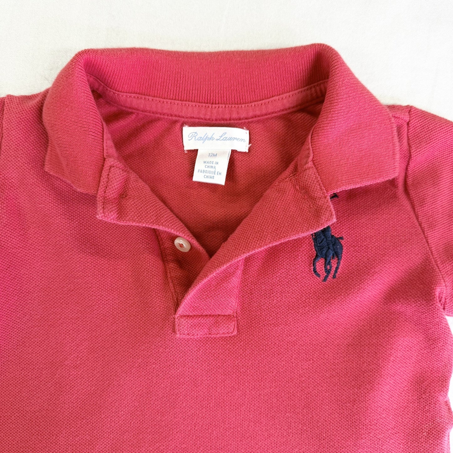 【美品】POLO RALPH LAUREN 半袖ポロシャツ レッド 12Mサイズ【クリーニング発送】