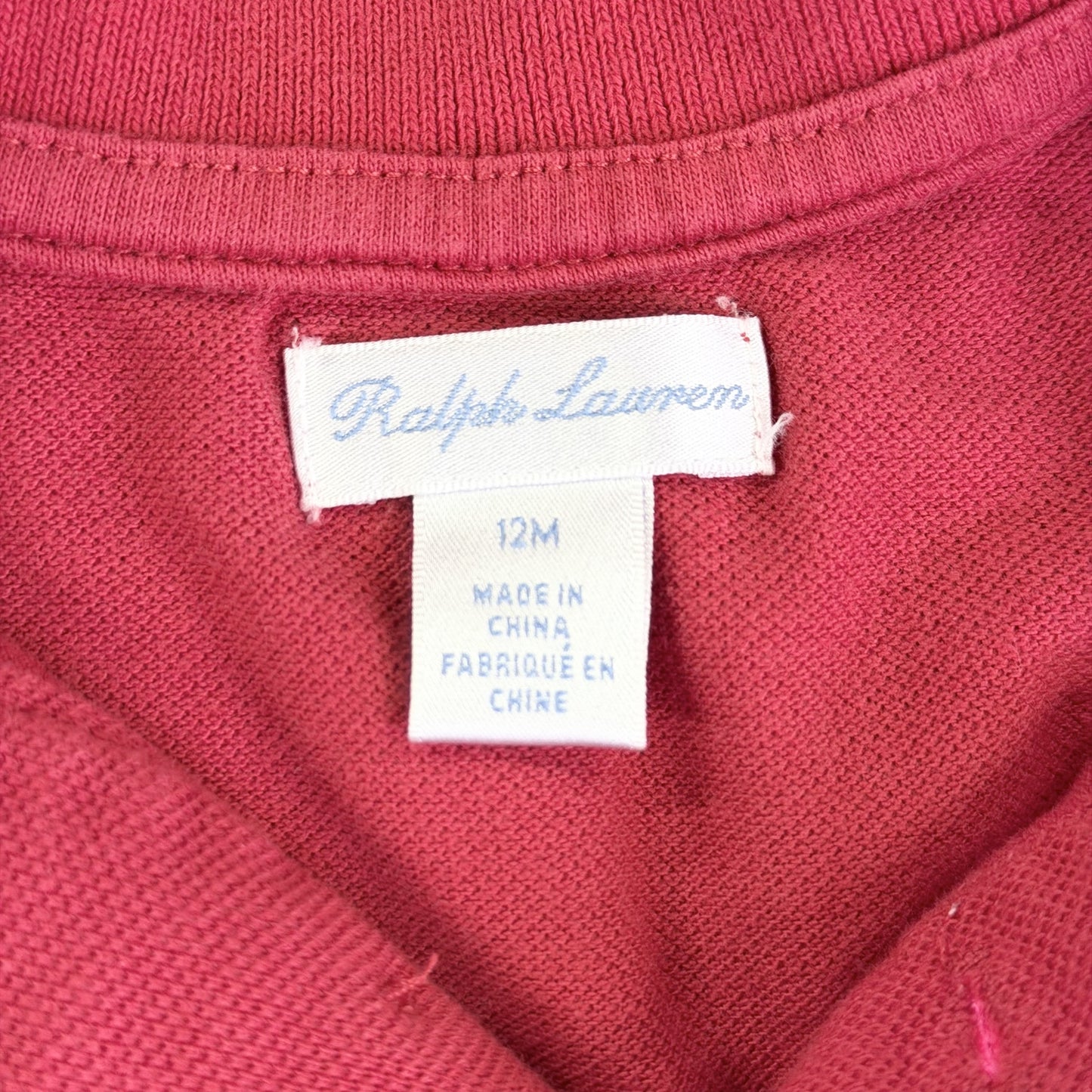 【美品】POLO RALPH LAUREN 半袖ポロシャツ レッド 12Mサイズ【クリーニング発送】