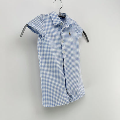 【美品】POLO RALPH LAUREN ロンパース ブルー 9Mサイズ【クリーニング後発送】