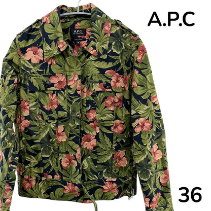【美品】A.P.C ミリタリージャケット 花柄 36サイズ 【クリーニング発送】
