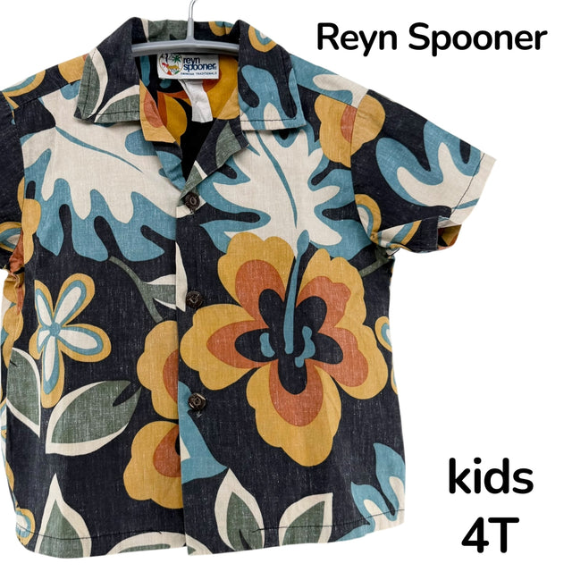 【美品】Reyn Spooner アロハシャツ上下セット キッズ 4Tサイズ【クリーニング発送】