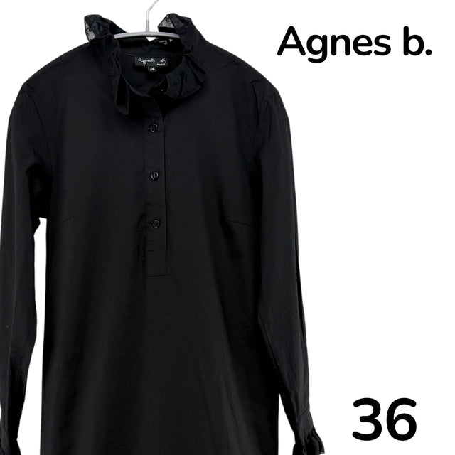 【美品】Agnes b. ロングワンピース ブラック 36サイズ【クリーニング発送】