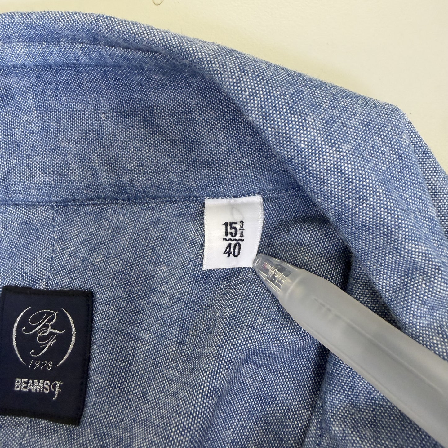 【美品】BEAMS F 長袖シャツ ブルー Lサイズ【クリーニング発送】