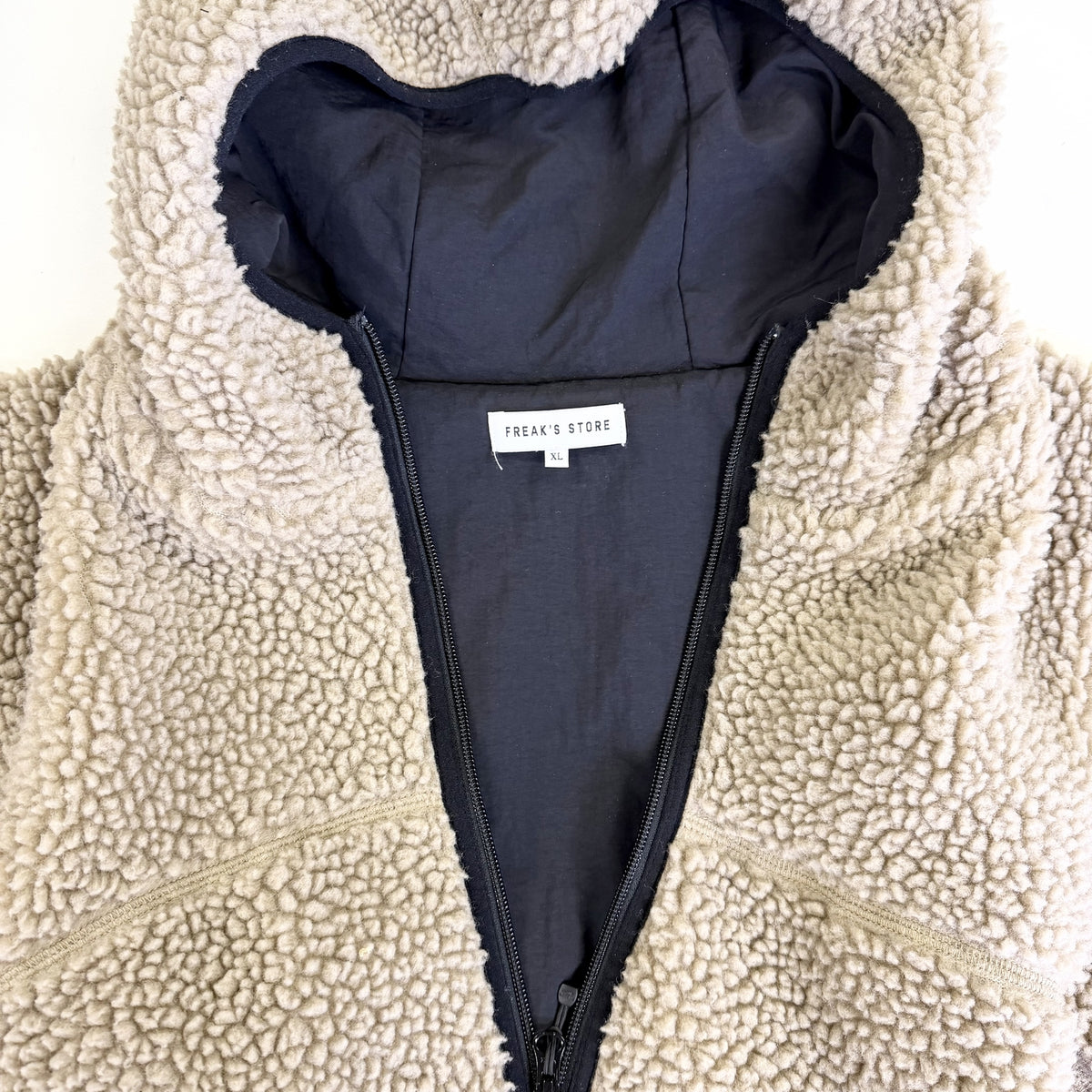 【美品】FREAK'S STORE フリースジャケット ベージュ XLサイズ【クリーニング発送】