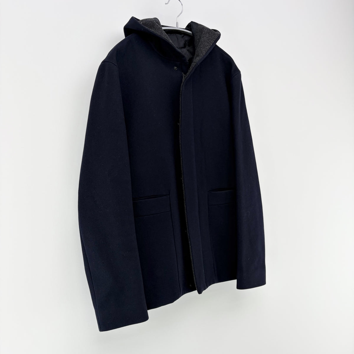 【美品】COS カシミヤ混ウールコート ネイビー 紺 46サイズ【クリーニング発送】