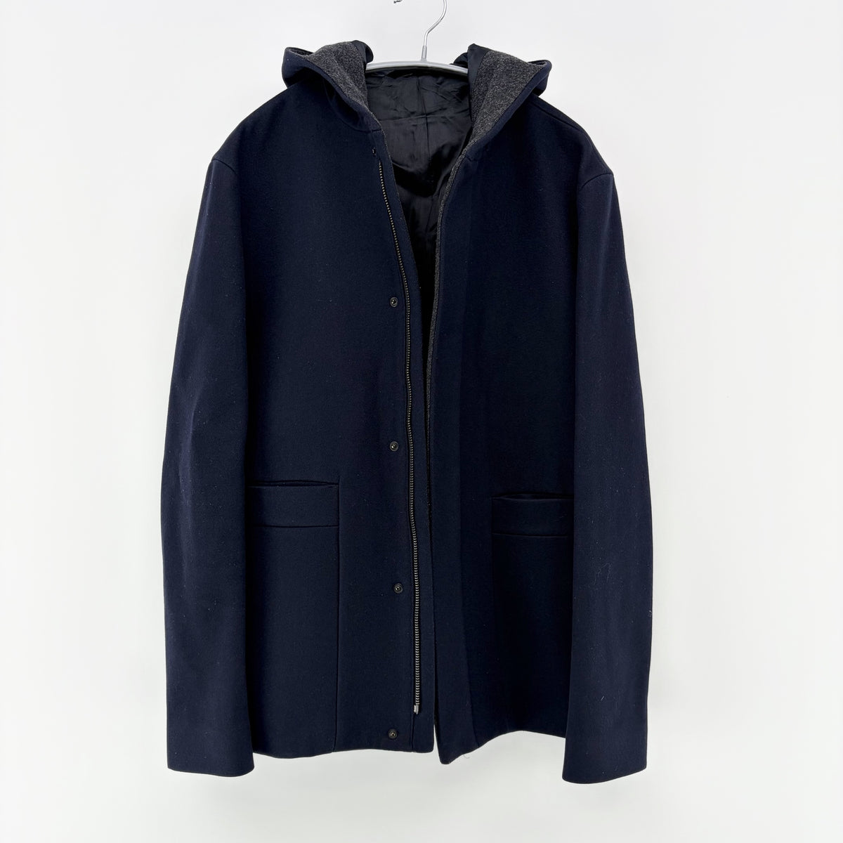 【美品】COS カシミヤ混ウールコート ネイビー 紺 46サイズ【クリーニング発送】