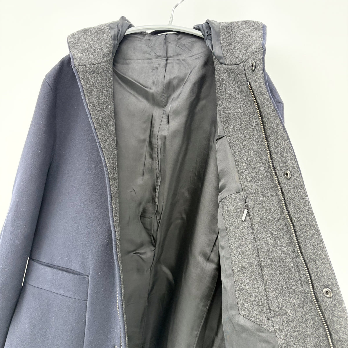 【美品】COS カシミヤ混ウールコート ネイビー 紺 46サイズ【クリーニング発送】