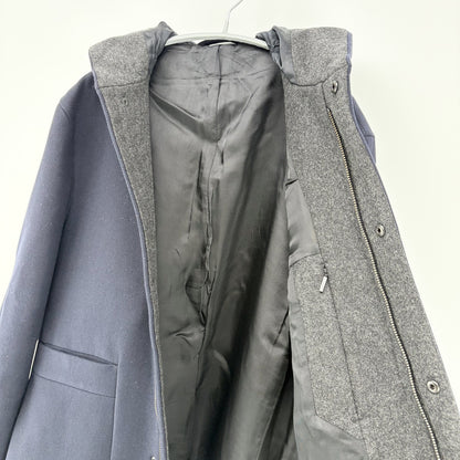 【美品】COS カシミヤ混ウールコート ネイビー 紺 46サイズ【クリーニング発送】